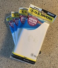   NEW  4 Pack U.S. Divers High Volume Adult Womens white silicone swim cap