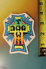 DOGTOWN Skates Bulldog Neon Cross Art Z-Boys Jay Adams Skateboarding STICKER