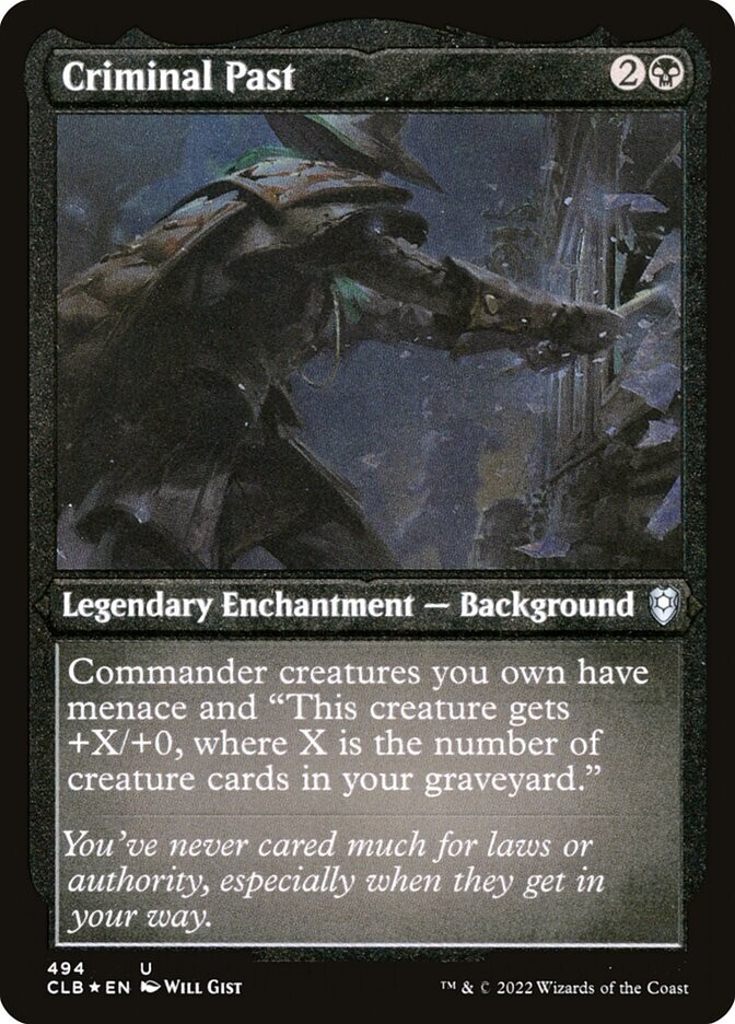 Criminal Past 494 Etched Foil Uncommon Baldur's Gate MTG NM
