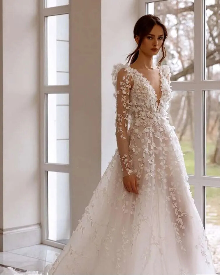 Elegant Lace Appliques Backless Wedding Dresses Beaded Bridal Gowns Long Sleeves | eBay Elegant Lace Appliques Backless Wedding Dresses Beaded Bridal Gowns Long Sleeves | eBay