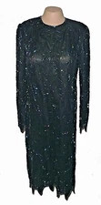 Dress B2 & US Mark & John, Evening Black beaded 100%-Silk L