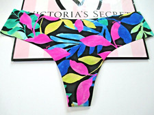 VICTORIA'S SECRET PINK No Show Thong Panty XL Black Pink Green Blue VS Multi NWT