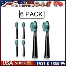 Keosaa Replacement Toothbrush Heads Compatible with Soni-care Power-tip 6-pk Blk