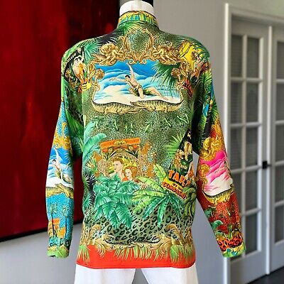 GIANNI VERSACE silk shirt Kings of the Jungle - Tarzan print GIANNI VERSACE silk shirt Kings of the Jungle - Tarzan print