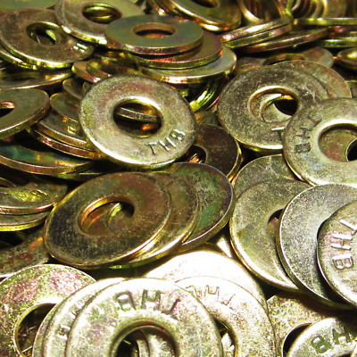 #ad 100 1 2quot; USS Thru Hardened Grade 8 Flat Washer Yellow Zinc $36.49