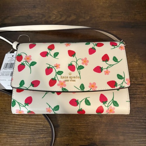 NWT Kate Spade Strawberry Vine KL280 Cream Mult Perry Crossbody Purse