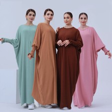 Kaftan Abaya Women Muslim Prayer Long Dress Dubai Modest Robe Ramadan Party Gown