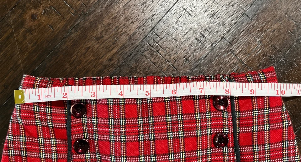 Falda corta a cuadros roja vintage My Michelle para niñas talla 6 - Hecha en EE. UU. USADA EN EXCELENTE ESTADO Foto 2 de 4
