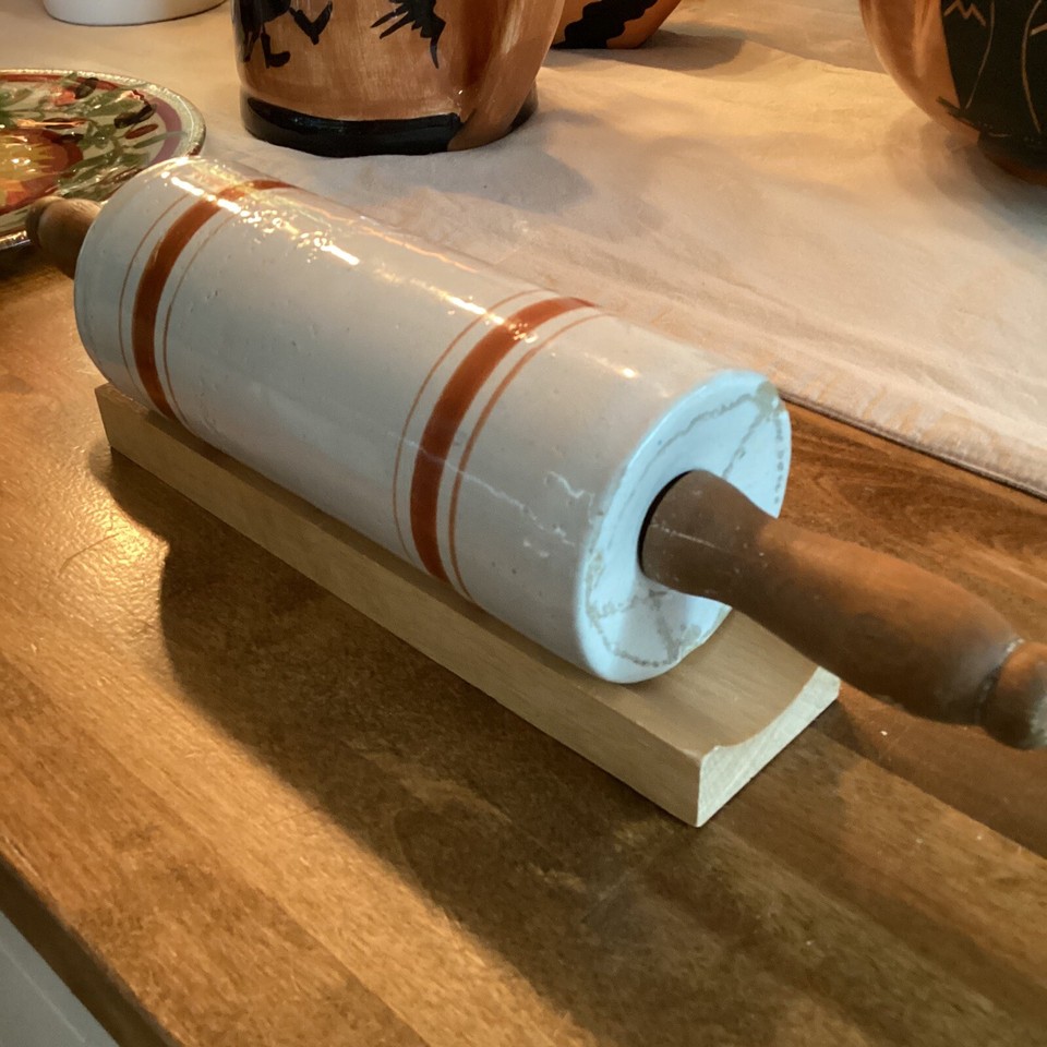 Antique Stoneware Rolling Pin Rust Bands. 10” Around eBay