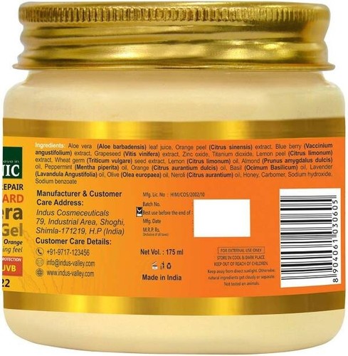 Indus Valley Bio Organic Sun Guard Aloe Vera Gel With Lemon & Orange-SPF 22 (17 - Picture 2 of 3