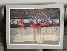 EDWIN SOLOMON Original Serigraph  "GROUP OF FLAMINGO'S"  #26/200  LG 44.5" X 34"