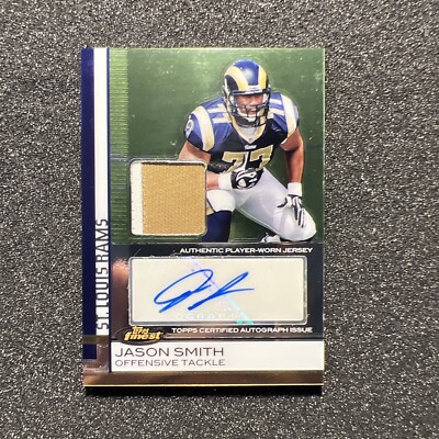 2009 Topps Finest JASON SMITH #81 Rookie PATCH JERSEY AUTO 010/209 ...