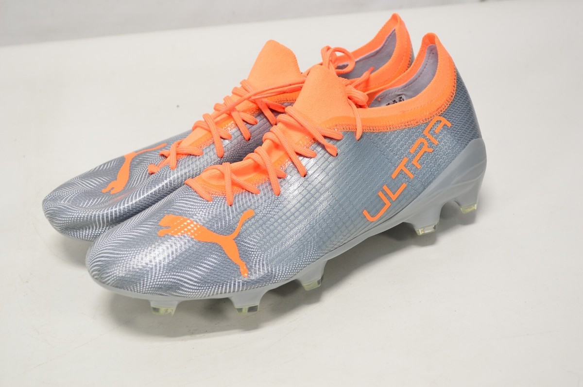 Puma Ultra 2.4 FG Soccer Cleats Silver Orange MISMATCH 11