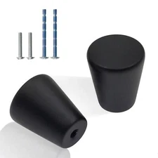 10 Small Black Cabinet Knobs – Stylish 20mm Cone Shaped Pulls