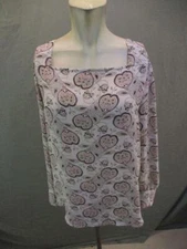 LOFT Size M Womens Multicolor Long Sleeve Square Neck Casual Blouse Top 7OR270