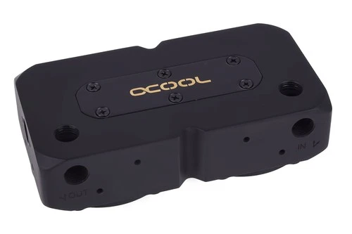 Alphacool Eisdecke D5 Dual Messing Aufsatz - Deep Black