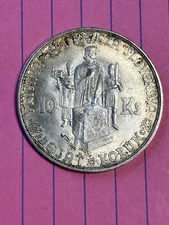 SLOVAKIA  ~1944 10 KORUN .500 SILVER COIN ~ CROSS ATOP CHURCH VARIETY