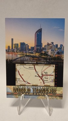 2021 Upper Deck Goodwin Champions World Traveler Map Relics Brisbane Australien