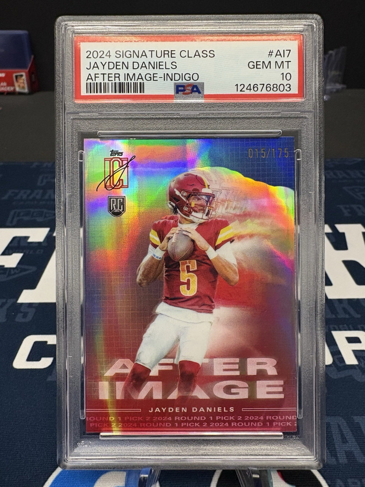 Jayden Daniels Topps Signature Class After Image #AI7 Indigo
