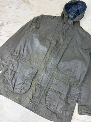 Vintage Barbour Waxed Jacket A5 Lined Durham Men Size S Green | eBay