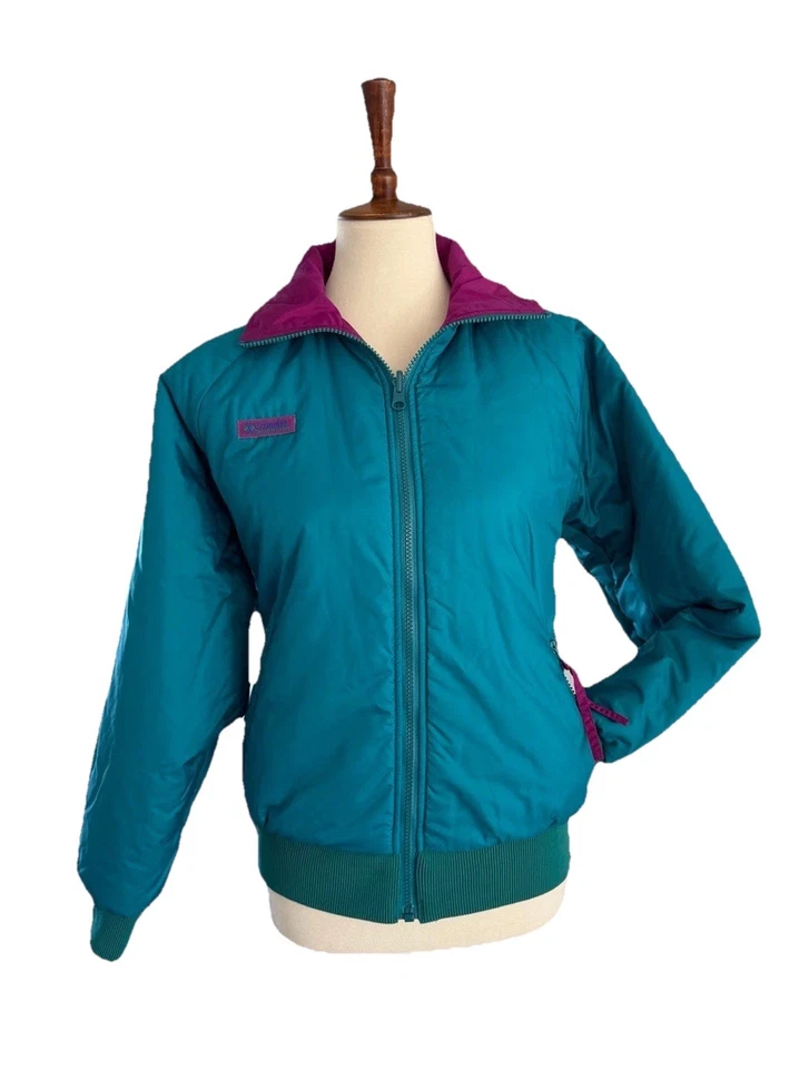 Vintage 90s Columbia Powder Keg 3 in 1 Ski Jacket Womens Sz M Black Purple Teal - Image 2 of 4