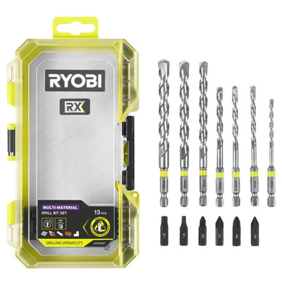 Ryobi Bohrer & Bit Set 13-tlg Multimaterial RARXMM7 Zubehör Neu