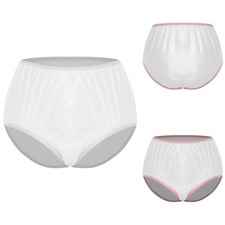 Adult Underwear Pvc Panties Overnight Protection Briefs Diaper Cover Anti-leak