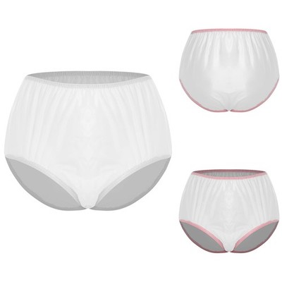 Adult Underwear Diaper Cover Panties Elastic Waistband Briefs Protective Unisex