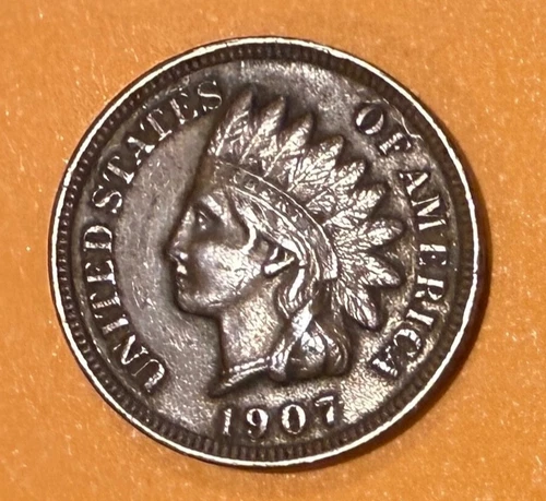 1907 Indian Head Penny 1c XF? Curl/ribbon distinct