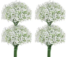 Artificial Baby’s Breath Flowers – 42 PCS White Fake Gypsophila for Wedding C...