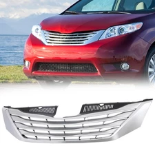 Chrome Front Bumper Upper Grille TO1200333 Fit 2011-2014 Toyota Sienna Mini