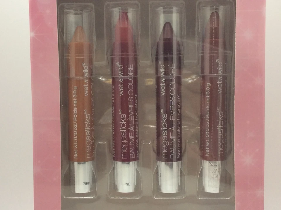 Wet n Wild Mega Slicks Balm Stain Moisturizing Lip Color 4 piece Gift Set SEALED - Image 2 of 3