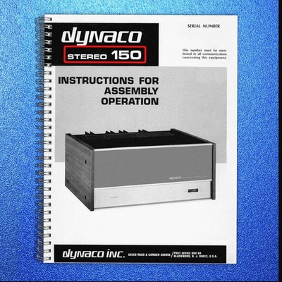 DYNACO STEREO 150 AMPLIFIER OPERATION MANUAL DOUBLE FASTENED - TOUGH COVERED