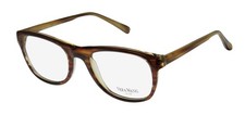 NEW VERA WANG LUXE ENIDE EYEGLASS FRAME 53-18-135 TA OVAL WOMENS BROWN PLASTIC