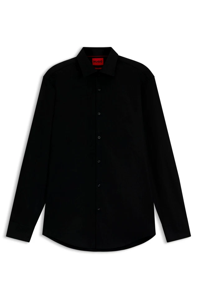 HUGO Chemise Business Erriko Noir Gr. 40 100% Coton Manches Longues - Photo 1/4