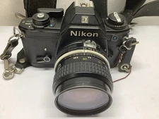 Nikon EM Nikkor Lens 28 mm 1:3.5 1852909 Incl 1970’s Leather Shoulder Strap 