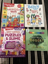 kids activity book 4- Craft, Puzzles, Math, Beads Count