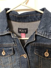 The Children  s Place Girls Denim Jacket Rodeo Western Princess Sz 10/12