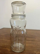Vintage Planters Mr Peanut Glass Jar w Lid 1931 Embossed Logo Advertising 75th