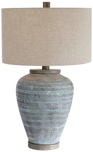 Uttermost Pelia 27 1/2" Blue Gray Coastal Modern Ceramic Table Lamp - Picture 2 of 10