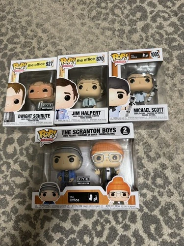 Funko Pop! The Office - Scranton Boys, Dwight, Jim, Michael Scott - Lot of 4