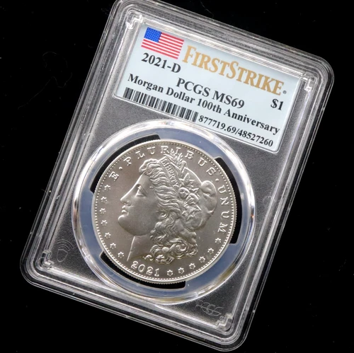 ⭐ RARE First Strike 2021-D Morgan Dollar PCGS MS69 – 100th Anniversary