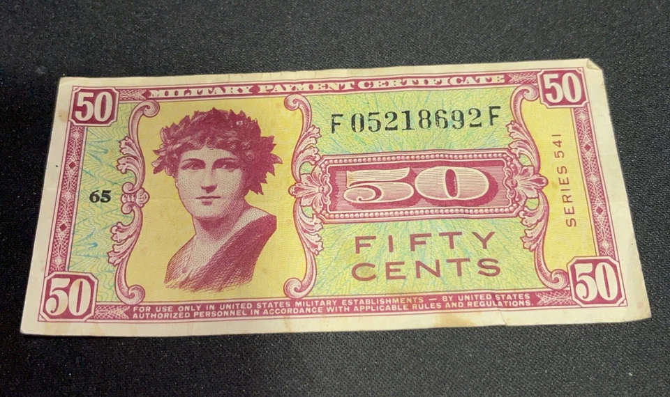 2 SERIES 541 50 FIFTY CENTS MPC MILITARY PAYMENT CERTIFICATE *REPLACEMENT* . - Image 3 of 4