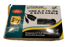 CABLES UNLIMITED USB - 2.0 TO IDE SATA CABLE ADAPTER USED