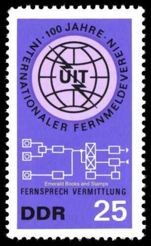 EBS East Germany DDR 1965 - ITU Centenary - Michel 1113-1114 - MNH** - Picture 3 of 3