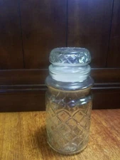 Planters Peanuts Jar, Collectible Vintage 1984 Glass Jar, Diamond Pattern
