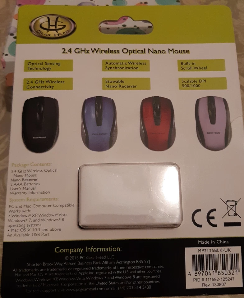 Gear Head 2.4 GHz Wireless Nano Computer Mouse Optical - Image 3 of 3