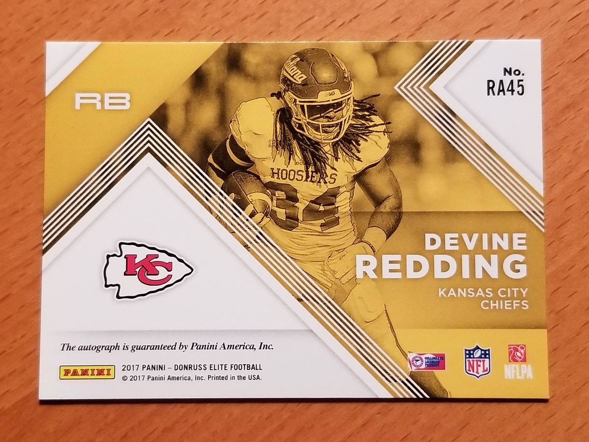2017 Elite Rookie Auto Red #45 Devine Redding Indiana Chiefs RB