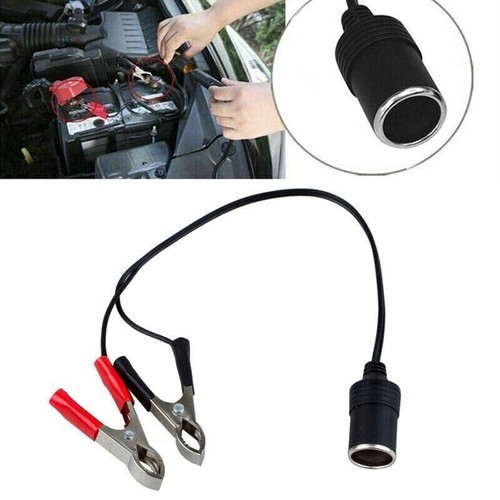 12V Battery To Cigarette Lighter Adapter Alligator Clamp Clip 12 Volt Car Socket - Picture 8 of 11