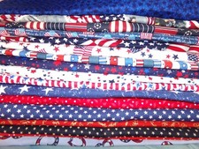 USA Patriotic Americana STARS Stripes Cotton quilt FABRIC U-Pick 1/2 yd BTHY